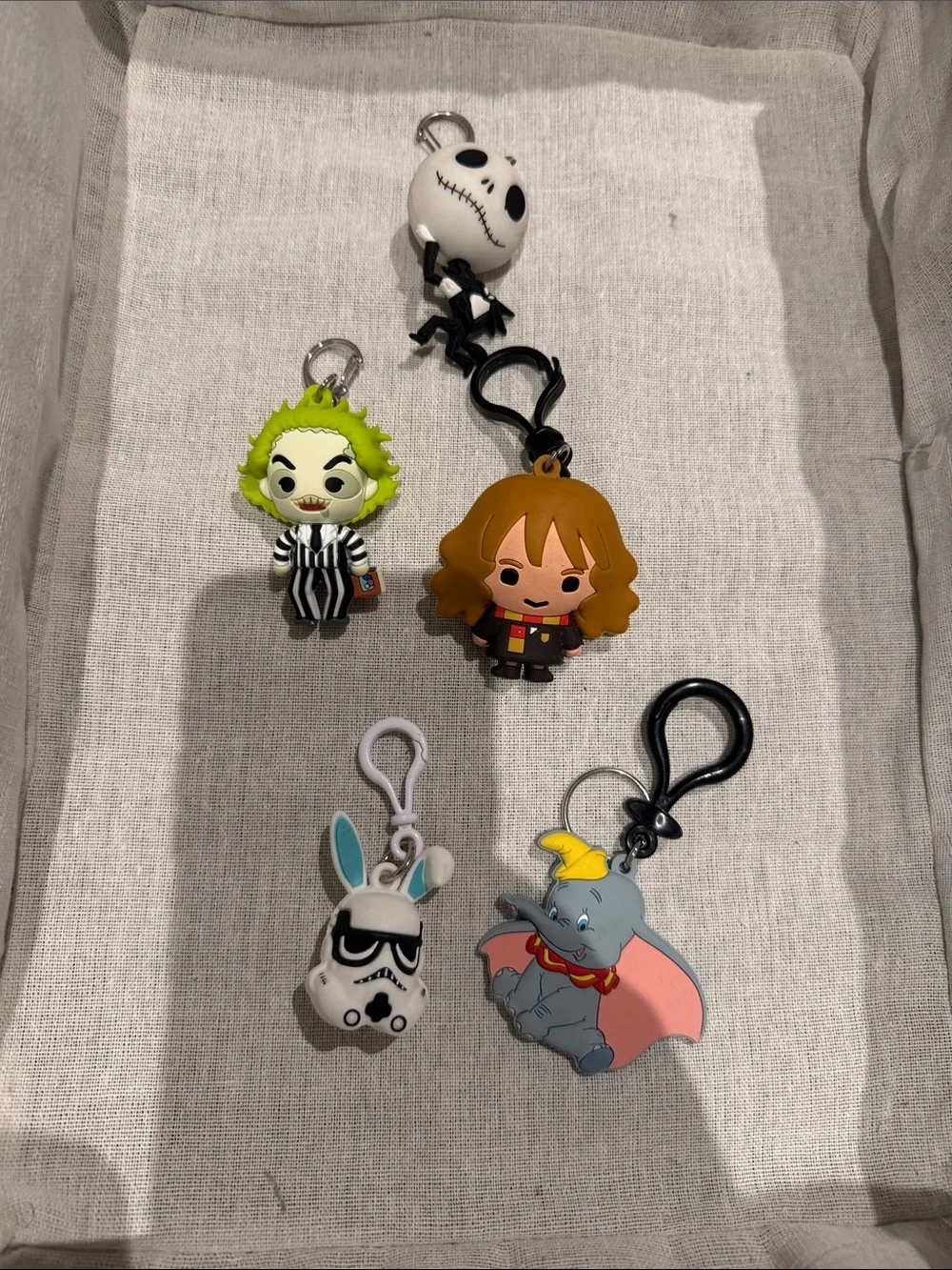 Rubber Pop Culture Keychain Set of 5